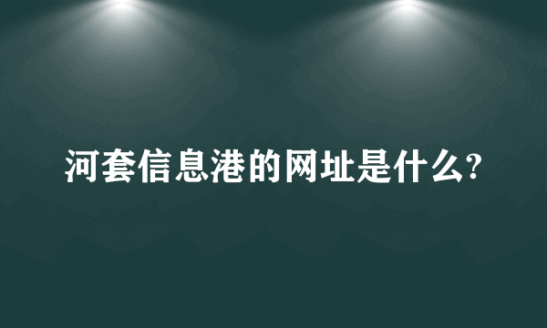 河套信息港的网址是什么?