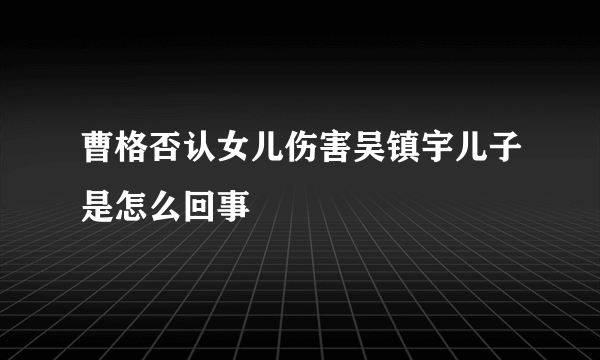 曹格否认女儿伤害吴镇宇儿子是怎么回事