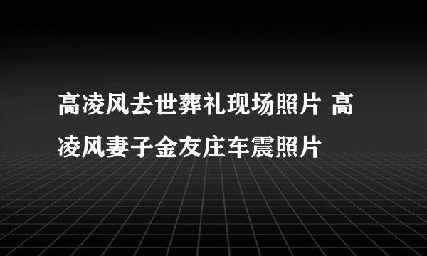 高凌风去世葬礼现场照片 高凌风妻子金友庄车震照片