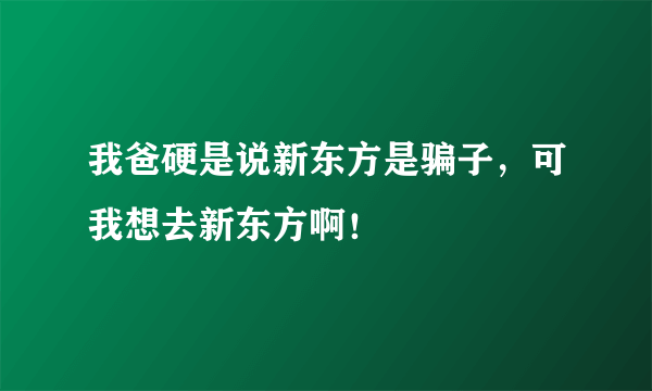 我爸硬是说新东方是骗子，可我想去新东方啊！