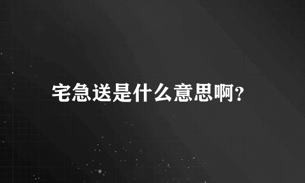 宅急送是什么意思啊？