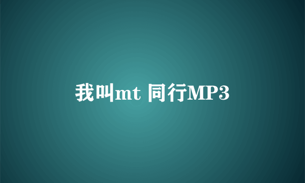 我叫mt 同行MP3