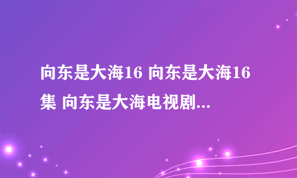 向东是大海16 向东是大海16集 向东是大海电视剧16集在线下载观看