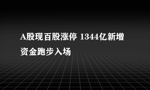 A股现百股涨停 1344亿新增资金跑步入场