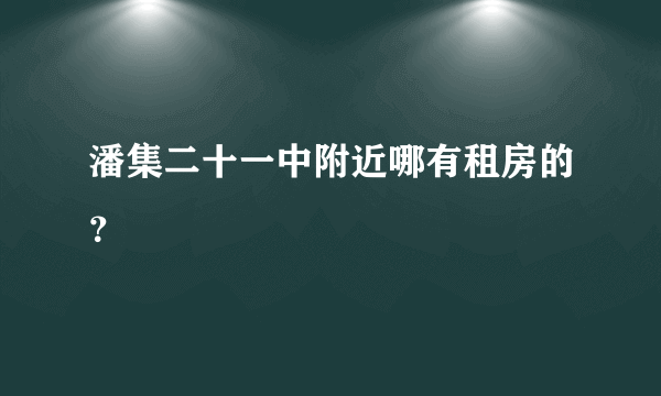 潘集二十一中附近哪有租房的？