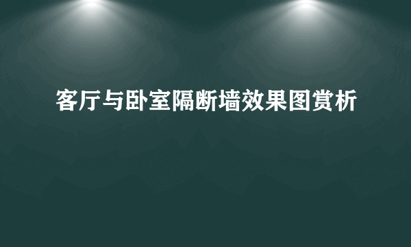 客厅与卧室隔断墙效果图赏析