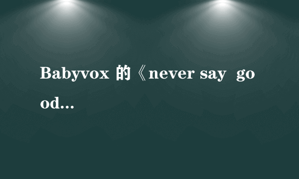 Babyvox 的《never say  goodbye》歌词