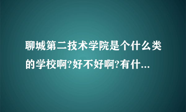 聊城第二技术学院是个什么类的学校啊?好不好啊?有什么较好点儿的专业吗?