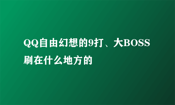 QQ自由幻想的9打、大BOSS刷在什么地方的