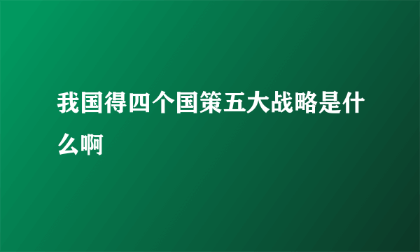 我国得四个国策五大战略是什么啊