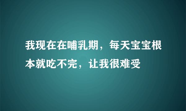 我现在在哺乳期，每天宝宝根本就吃不完，让我很难受