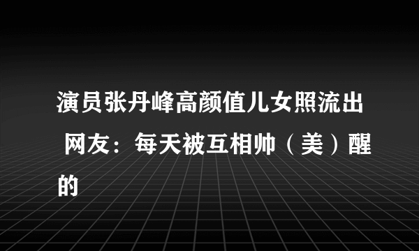 演员张丹峰高颜值儿女照流出 网友：每天被互相帅（美）醒的