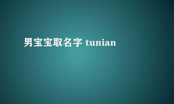 男宝宝取名字 tunian