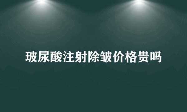 玻尿酸注射除皱价格贵吗