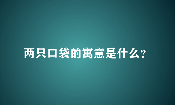 两只口袋的寓意是什么？