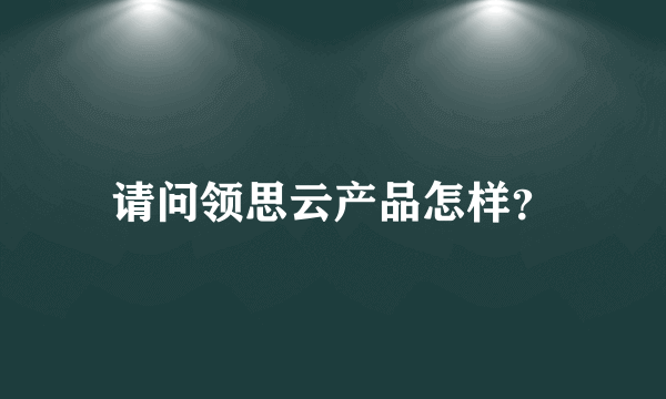 请问领思云产品怎样？