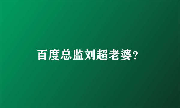 百度总监刘超老婆？