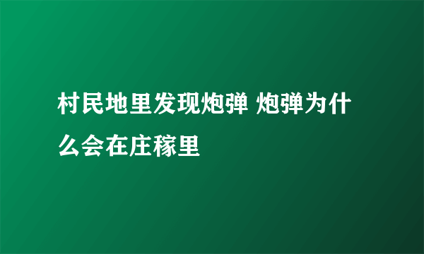 村民地里发现炮弹 炮弹为什么会在庄稼里