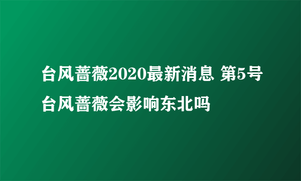 台风蔷薇2020最新消息 第5号台风蔷薇会影响东北吗