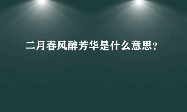 二月春风醉芳华是什么意思？