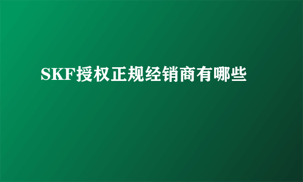 SKF授权正规经销商有哪些