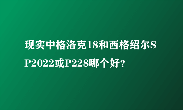 现实中格洛克18和西格绍尔SP2022或P228哪个好？