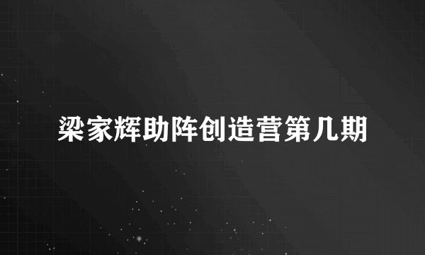 梁家辉助阵创造营第几期