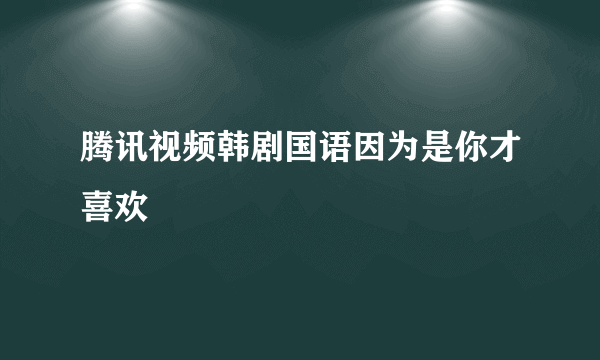 腾讯视频韩剧国语因为是你才喜欢