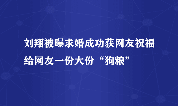 刘翔被曝求婚成功获网友祝福给网友一份大份“狗粮”