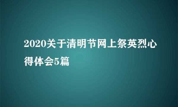 2020关于清明节网上祭英烈心得体会5篇