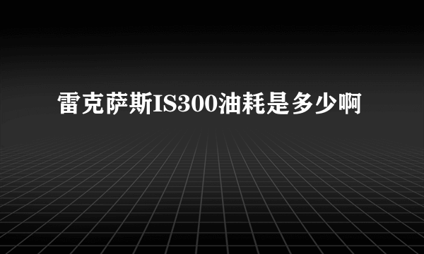 雷克萨斯IS300油耗是多少啊