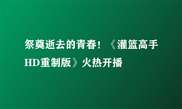 祭奠逝去的青春！《灌篮高手HD重制版》火热开播