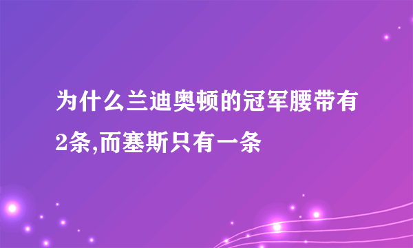 为什么兰迪奥顿的冠军腰带有2条,而塞斯只有一条