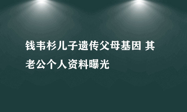 钱韦杉儿子遗传父母基因 其老公个人资料曝光