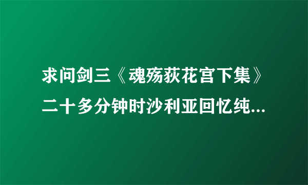 求问剑三《魂殇荻花宫下集》二十多分钟时沙利亚回忆纯阳时的背景音乐，跪谢