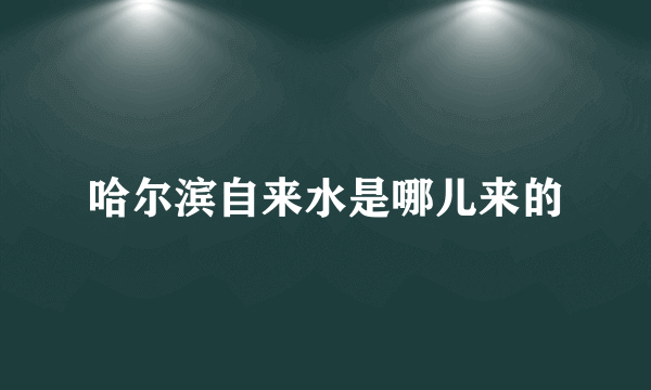 哈尔滨自来水是哪儿来的