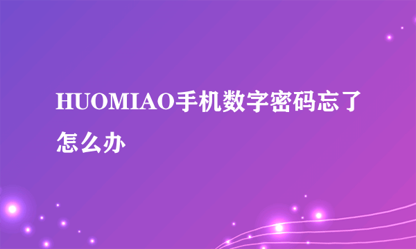 HUOMIAO手机数字密码忘了怎么办