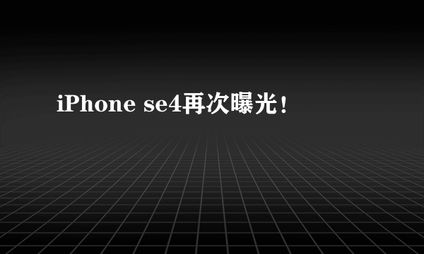 iPhone se4再次曝光！