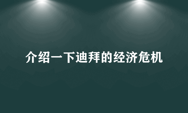 介绍一下迪拜的经济危机