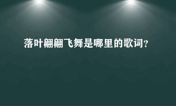 落叶翩翩飞舞是哪里的歌词？