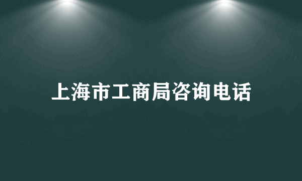 上海市工商局咨询电话