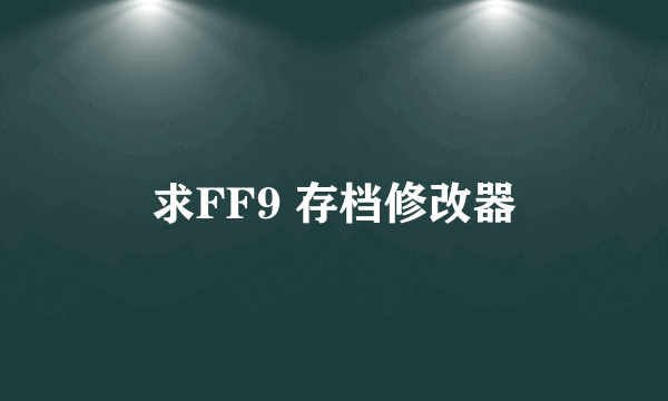 求FF9 存档修改器