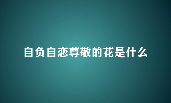 自负自恋尊敬的花是什么