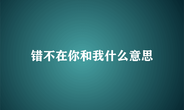 错不在你和我什么意思