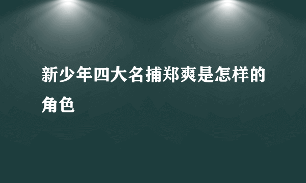 新少年四大名捕郑爽是怎样的角色