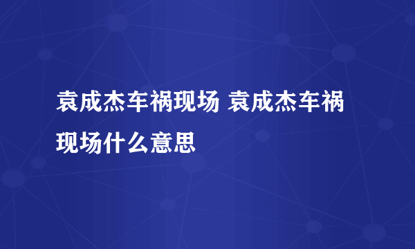 袁成杰车祸现场 袁成杰车祸现场什么意思