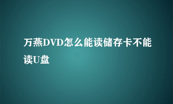 万燕DVD怎么能读储存卡不能读U盘