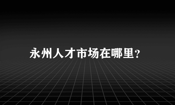 永州人才市场在哪里？