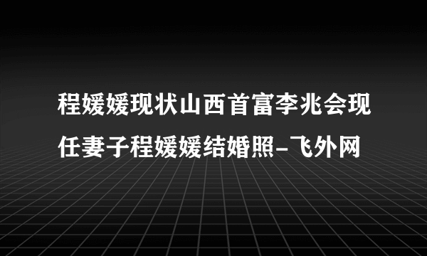 程媛媛现状山西首富李兆会现任妻子程媛媛结婚照-飞外网