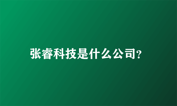 张睿科技是什么公司？